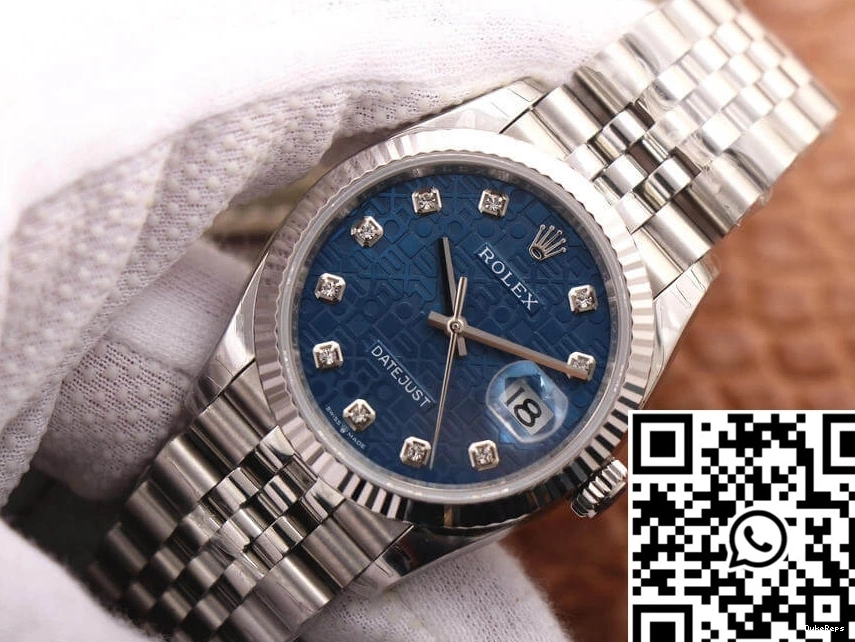 Blue EW Dial Diamond-Studded Rolex M126234-0011 Factory Datejust 36MM 0705